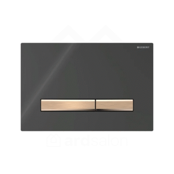 Geberit Sigma50 Square tipka za dvokoličinsku tehniku ispiranja crna/roze zlato 115.670.DW.2