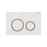 Geberit Sigma50 Round tipka za dvokoličinsko ispiranje bela/roze zlato/bela – staklo 115.650.SI.1