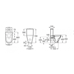 Roca Gap Round konzolna wc šolja za monoblok back to wall, rimless tehnicki crtez Roca Gap Round konzolna wc šolja za monoblok back to wall, rimless tehnicki crtez