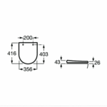 Roca Gap Round wc daska soft close, slim A801D22003 tehnicki crtez