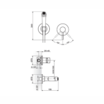 Rosan Dark baterija za bide JD39502 tehnicki crtez