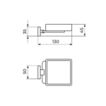 Rosan Quadro držač sapuna tehnicki crtez
