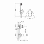 Rosan S2 Black baterija za bide 239502B tehnicki crtez