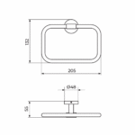 Rosan Zerro držač peškira prsten JZ903 tehnicki crtez