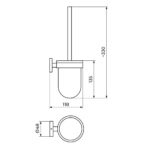 Rosan Zerro držač wc četke JZ908 Tehnicki crtez