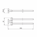 Rosan Zerro dupli držač peškira 40cm JZ902 tehnicki crtez