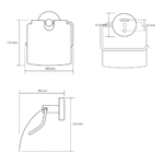 Bemeta Amber držač rolo papira sa poklopcem tehnicki crtez
