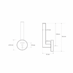 Bemeta Amber držač rolo papira vertikalni tehnicki crtez