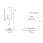 Bemeta Nero držač dozera za tečni sapun tehnicki crtez