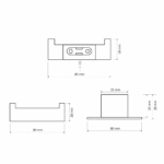 Bemeta Via držač peškira kuka tehnicki crtez