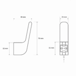 Bemeta Via držač peškira kuka tehnicki crtez