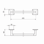 Rosan Smart držač peškira 60cm tehnicki crtez