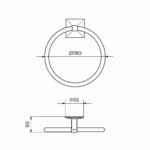 Rosan Smart držač peškira - prsten tehnicki crtez
