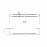 Rosan Stolz držač peškira 60cm tehnicki crtez