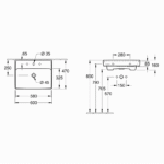Villeroy Boch Collaro 60x47 nadgradni lavabo 4A336001 tehnicki crtez
