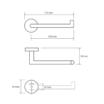 Bemeta Graphit držač rolo papira bez poklopca tehnicki crtez