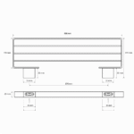Bemeta Via držač peškira 60cm trodelni