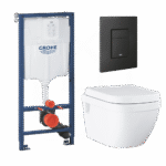 Grohe Euro Ceramic WC šolja bela, vodokotlić Grohe phantom black taster