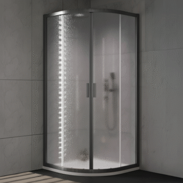 Kolpa San tuš kabina Venus S/2 polukružna crni profil, činčila staklo