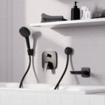 Hansgrohe Logis ugradna maska za tuš sa prebacivačem mat crna