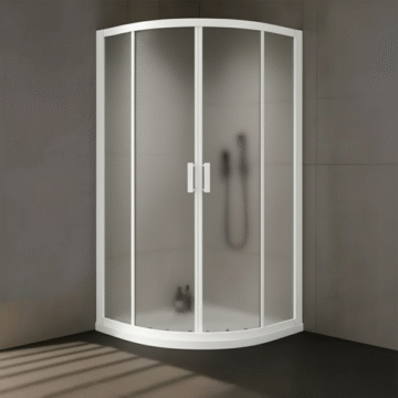 Kolpa San tuš kabina Venus S/2 polukružna beli profil, činčila staklo