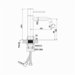 Peštan Fluenta slavina LL tehnicki crtez