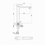Peštan Fluenta slavina QXL tehnicki crtez