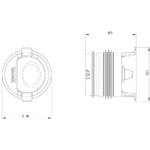 Aco EasyStop DN50 suvi sifon za ShowerDrain E+ i C tehnicki crtez