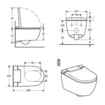Geberit AquaClean Alba wc šolja konzolna rimfree sa wc daskom tehnicki crtez