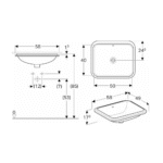 Geberit VariForm podgradni lavabo 58x49 cm, bez preliva