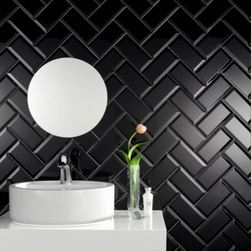 Negro Biselado Mate 10x20