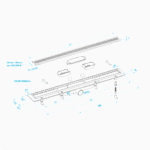 Plastbrno tuš kanalica L-650 SZA1650 tehnicki crtez
