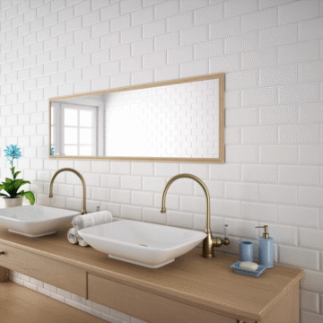 Blanco Biselado Mate 10x20