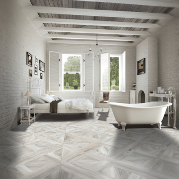 Intarsio Bianco Rett Matt 61x61