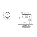 Vitra Geo nadgradni lavabo Ø38 7421B003-0016 tehnicki crtez
