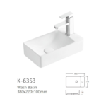 Nero lavabo 220x380 K-6353 tehnicki crtez