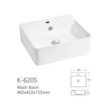 Nero nadgradni lavabo 460x420 K-6205 tc