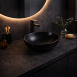 Nero nadgradni lavabo crni Ø395x150 K-6224B