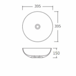 Nero nadgradni lavabo crni Ø395×150 K-6224B