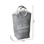 Five korpa za veš sa ručkama 52x24,5x63cm, siva