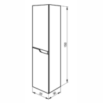 Piramida Beta 35x150 vertikala tehnicki crtez