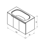 Piramida Euridika 100 HV lavabo sa ormarićem tehnicki crtez