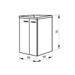 Piramida Euridika 50L lavabo sa ormarićem tehnicki crtez Piramida Euridika 50L lavabo sa ormarićem tehnicki crtez