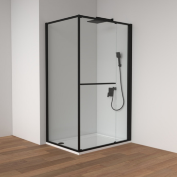 Copen Atlas Pro 1V pravougaona tuš kabina matt black, staklo 6mm