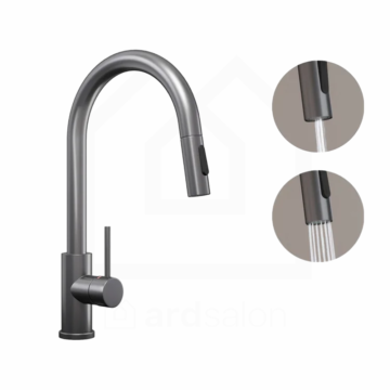 Kando slavina za sudoperu sa izvlačnim tušem P0901 gun metal BW0901-KN