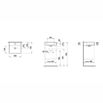 Laufen Val lavabo 45x42 H8152810001041 tehnicki crtez
