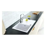 Milo Metro granitna sudopera 76x44 Magnesia white sa sifonom MET.M.1KDO
