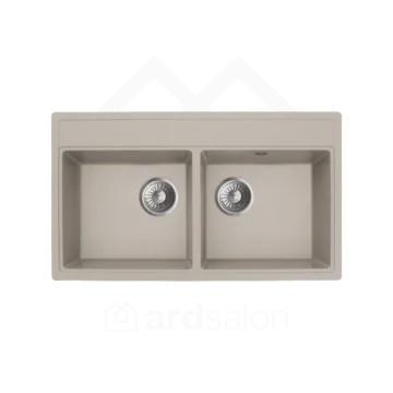 Milo Metro granitna sudopera 76x44 Pure sand sa sifonom dupla MET.P.2KBO