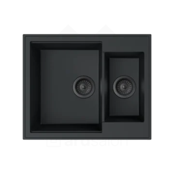 Milo Retto granitna sudopera 61x50 Lava stone sa sifonom dupla RET.L.5KBO