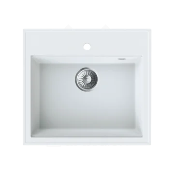 Milo Retto granitna sudopera 56x51 Magnesia white sa sifonom RET.M.1KBO